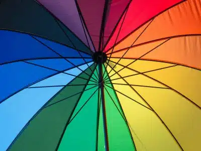 worms eye view multicolored umbrella